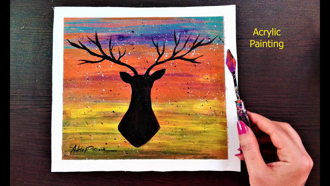 Happy Deer | How to Paint Easy With Acrylics #0031 - YouTube