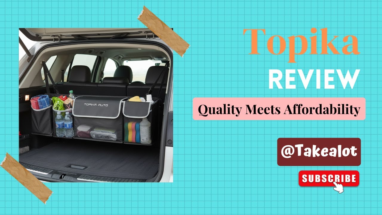 TopikaAuto-Car Trunk Storage Organiser Hanging Boot Bag,4 Pockets,Foldable