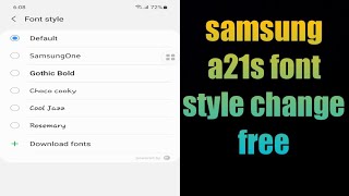 samsung a21s font style change free