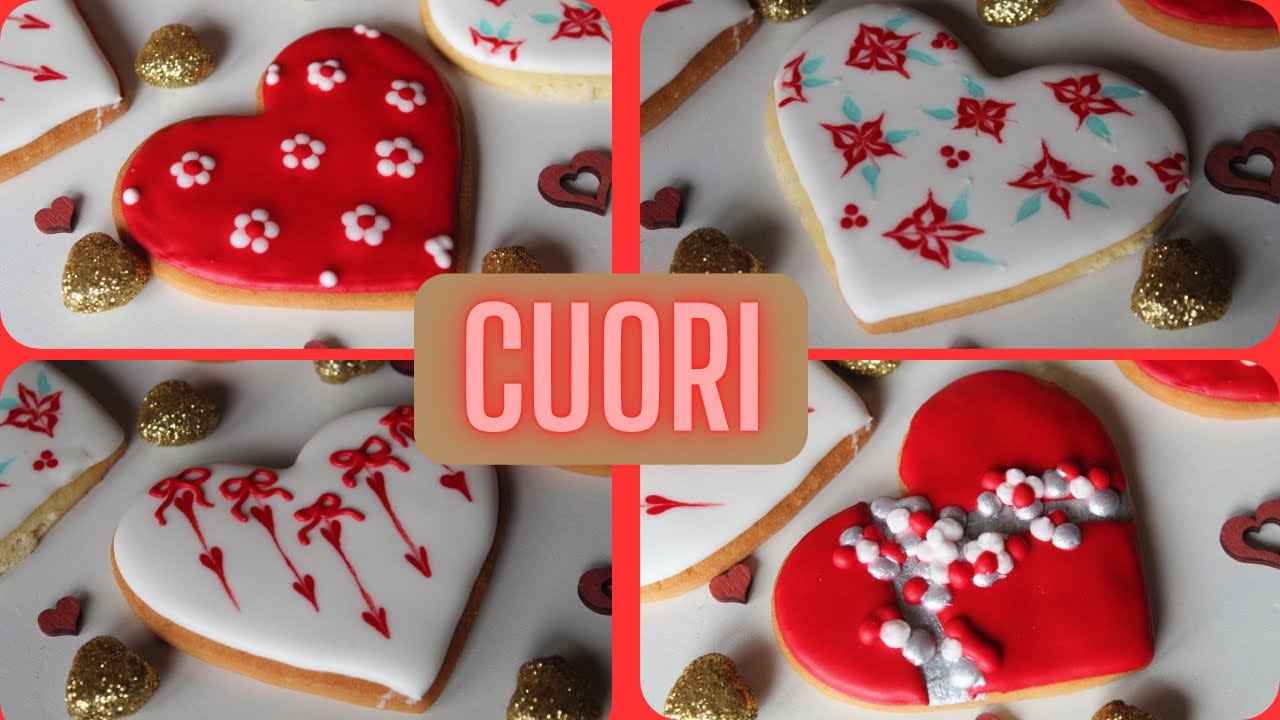 Biscotti cuore | 4 decorazioni con ghiaccia reale #love #amore #heart #relaxing