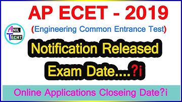 AP ECET 2019 Notification Details | ap ecet 2019 online application