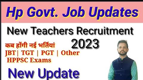 New update upcoming recruitment 2023 | JBT TGT PGT DM | Other Hppsc exams |