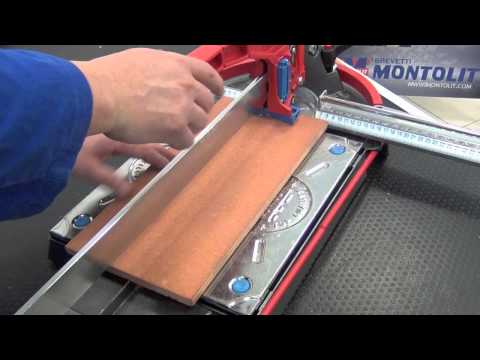 Cutting terracotta with manual tile cutter