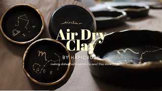 How I make personalized clay dishes/ashtrays to sell on Etsy | My first big order as a tiny store