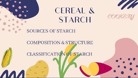 Starch & Cereal | Sources | Composition and Structure | TLE | Cookery