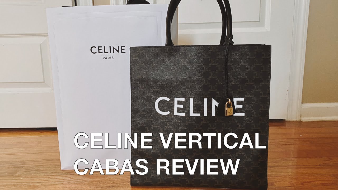 Medium Vertical Cabas in Triomphe Canvas with Celine Print