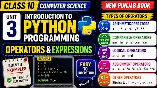 Class 10 Computer Unit 3 | Operators & Expressions in Python | All Operators Explained | New 