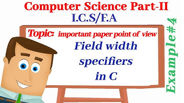 Field width specifiers in c by computer tutorials