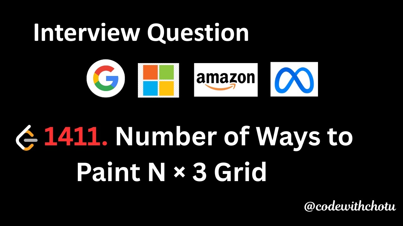 1411.  Number of Ways to Paint N × 3 Grid - Python - Hard