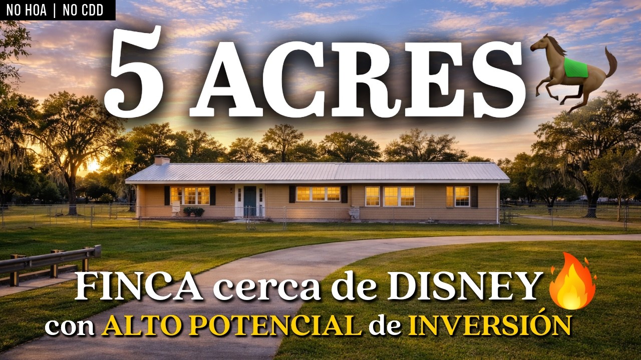 Inversión Rural Cerca de DISNEY 💰 Rancho con Casi 5 ACRES a Precio ÚNICO SIN HOA🤯 | Haines City, FL