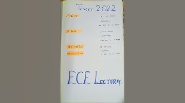 TANCET 2022 OFFICIAL DATES ANNOUNCED #Shorts | ECE LECTURES