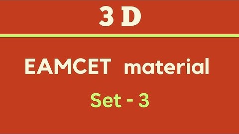 3D | EAMCET Material | Set-3 | See the discrption @EAG