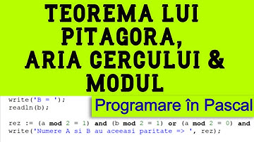 #3  Teorema lui Pitagora, modulul unui numar  • Practică în Pascal • Pascal pentru începători