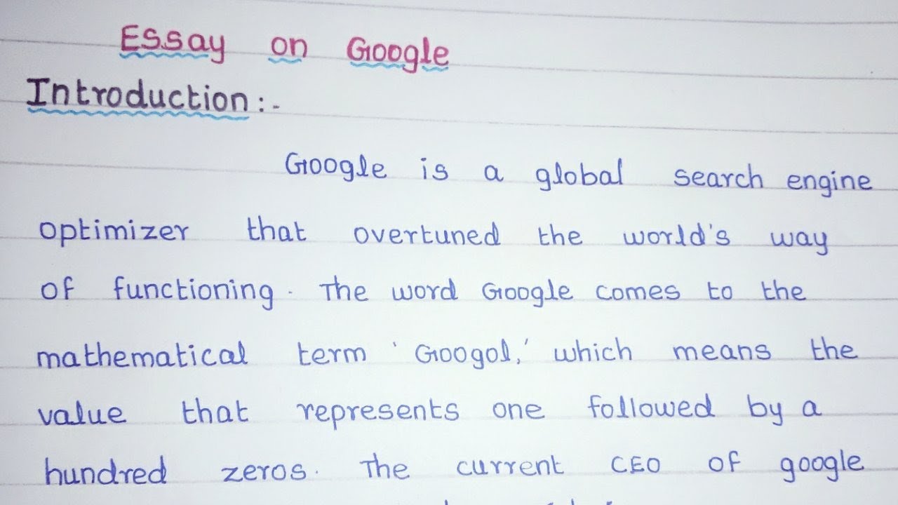 google essay video