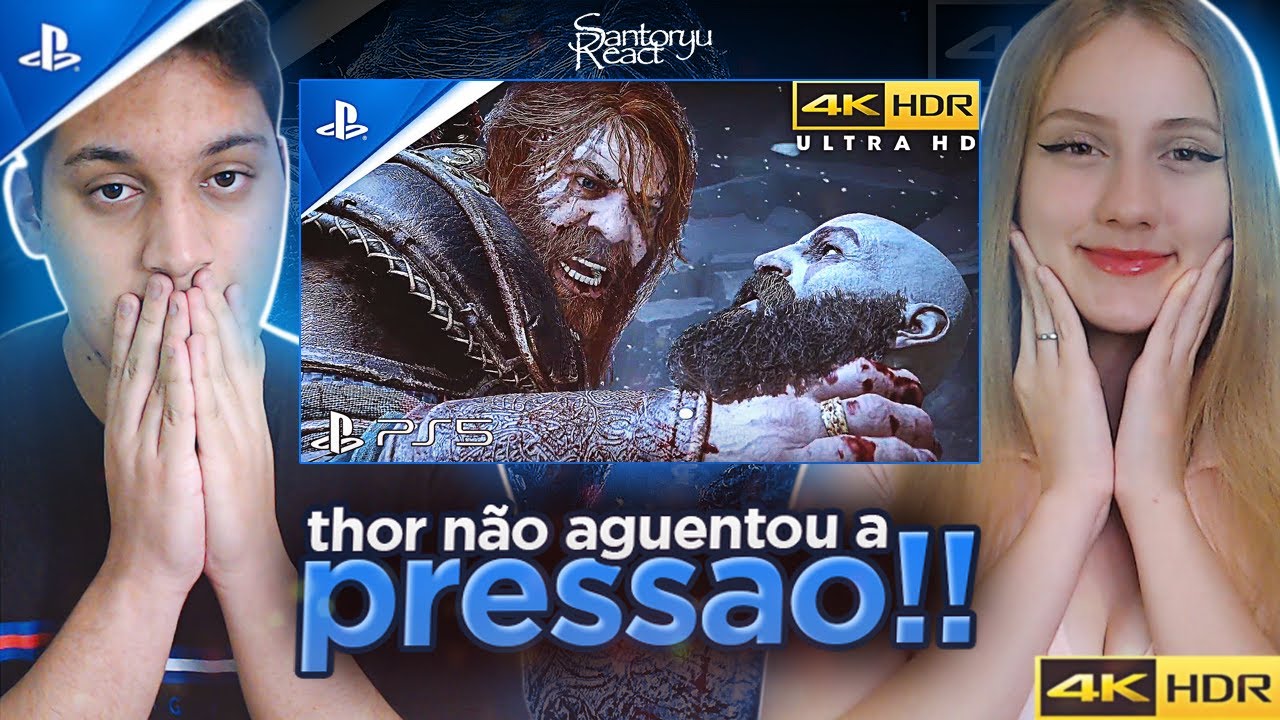 (SURREAL!!) REACT - Kratos VS Thor | Dublado PT-BR, Cena COMPLETA em 4K (God of War RAGNAROK)