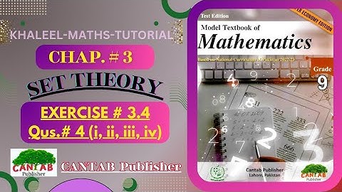 Math Grade 9 Chapter 3 | CANTAB Publisher | Exercise 3.4 | Qus# 4 (i, ii, ii, iv) | NBF | NCP-2024