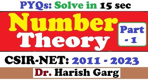 PYQs on Number Theory | CSIR NET 2011 to 2023 | Short Cut Tricks