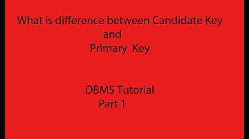 What is difference between Primary key and candidate key