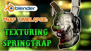 [Blender3D/FNaF] Texturing A Springtrap Sculpt! || Timelapse