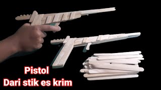 DIY || PISTOL OF ICE CREAM STICKS ~ Toy gun made of rubber bullet popsicle sticks