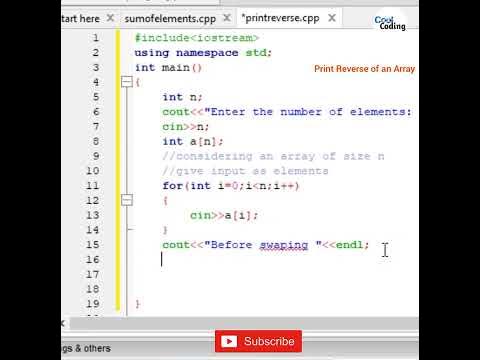 Print the Elements of an Array in Reverse Order | C++ Program | Cool ...