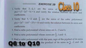 Class 10 Ex 2B Q6 TO Q10 Polynomials - RS Aggarwal - Chapter 2 2022 - CBSE - ICSE - Rajmith study