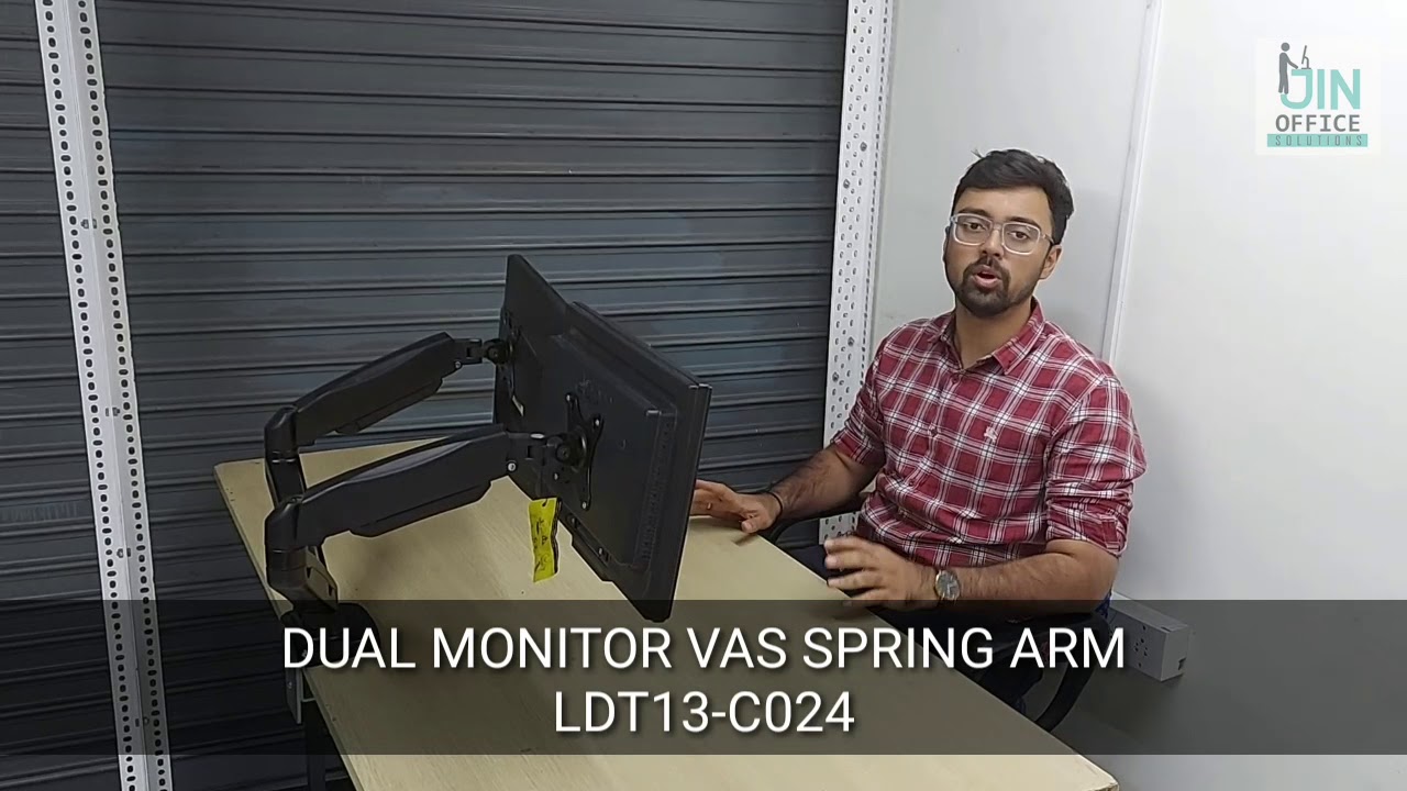 Dual Monitor Gas Spring Arm For monitors upto 27 inches Dual Monitor