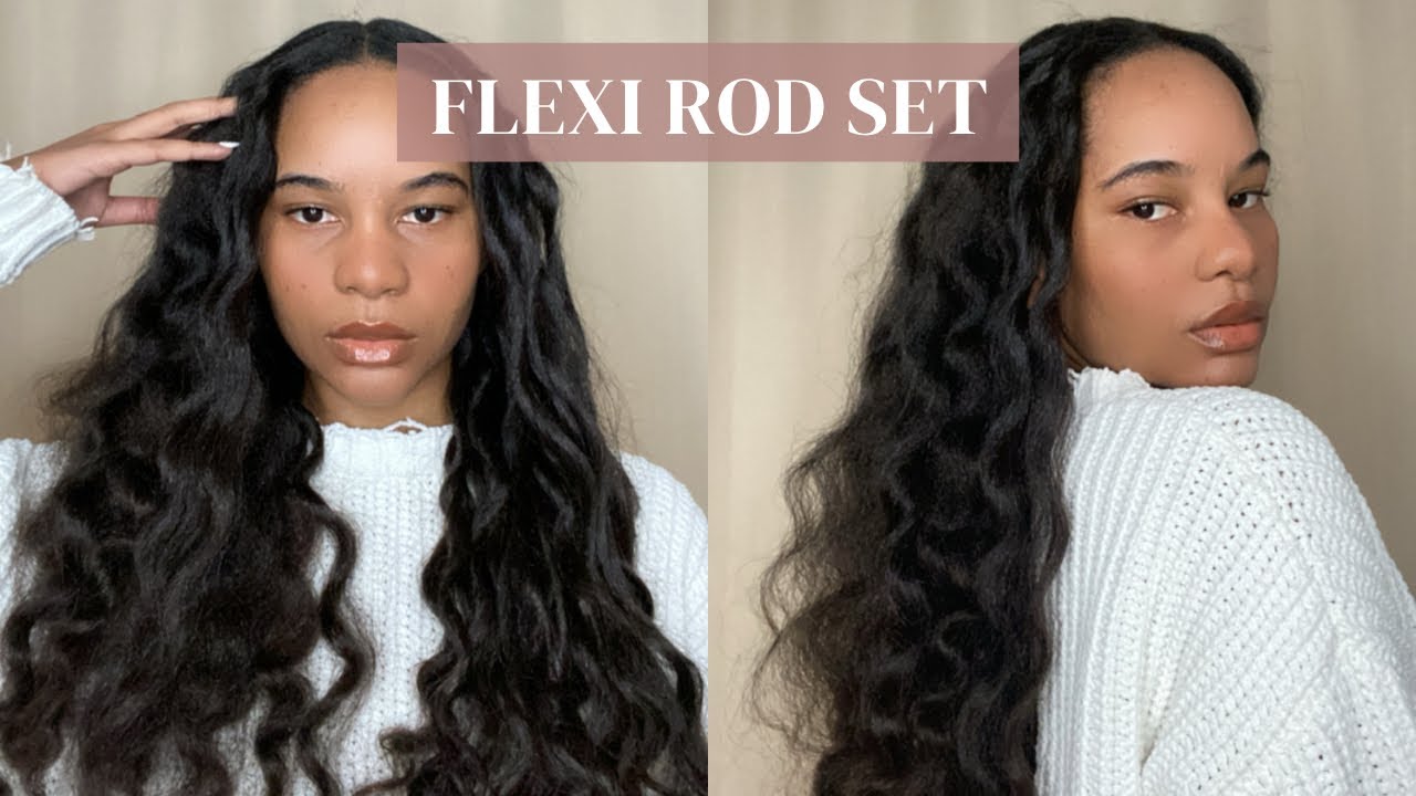 HEATLESS CURLS WITH FLEXI RODS ON STRAIGHTENED 3C/4A HAIR Amazing