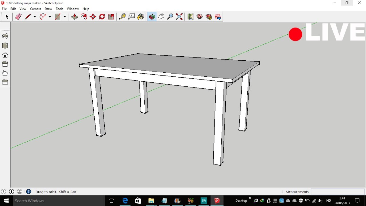 Sketch Up Tutorial 1 Modeling Meja Makan YouTube