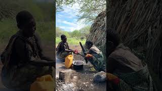Hadzabe ancient tribe still live old traditional lifestyle in the forest