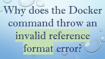 Why does the Docker command throw an invalid reference format error?