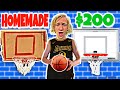 $20 HOMEMADE Mini Basketball Hoop VS $200 Mini Basketball Hoop! (REVIEW)