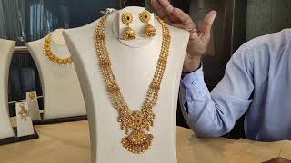 Gold plated silver necklace sets with 