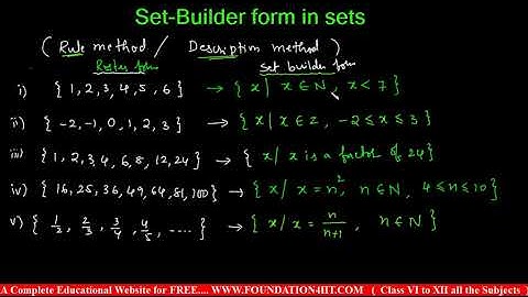 Set Builder form in sets