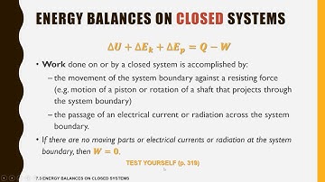 Lec # 7-2: Energy Balances on Closed & Open Systems