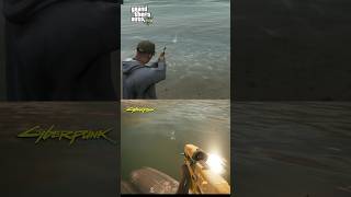GTA 5 vs CYBERPUNK 2077 - WATER PHYSICS COMPARISON #gta #cyberpunk2077 #shorts #viral #gaming #edit
