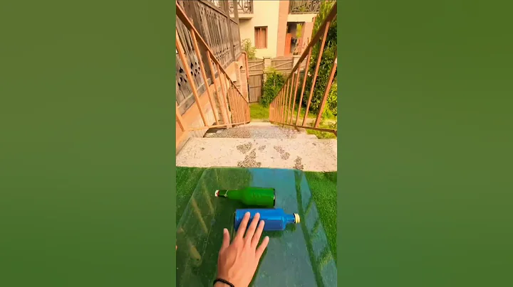 Rolling colorfull bottle on the stair 🌈👻 #asmr #crushingsoftthings #crushingcrunchythings