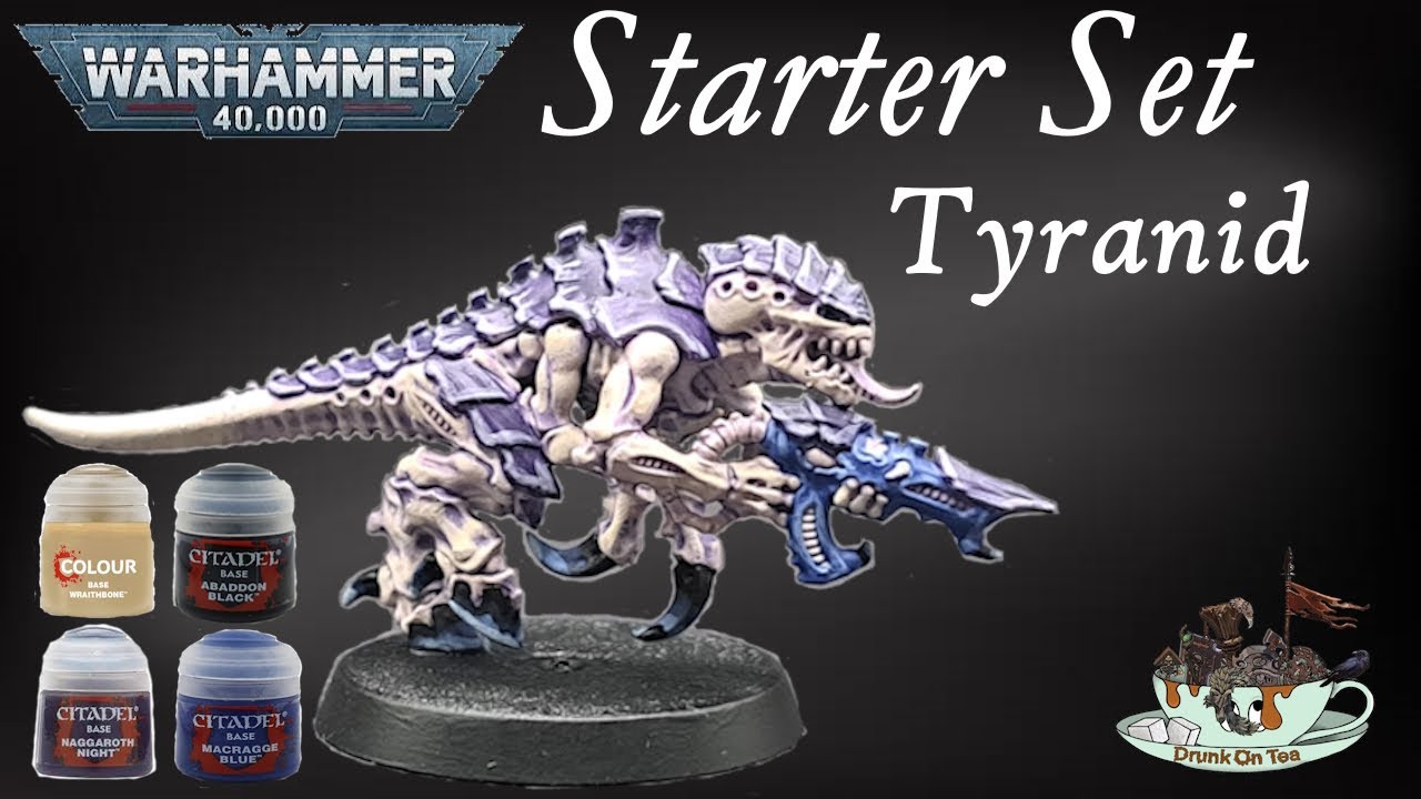 Warhammer 40K starter set Painting a Tyranid with just 4 paints YouTube
