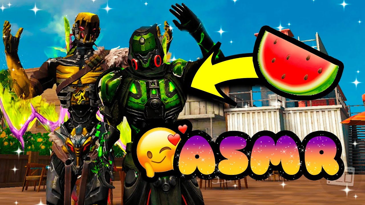 ASMR🍉👅COMIENDO SANDIA||PROBAMOS SUERTE SACANDO LAS SKINS REVOLUCIÓN ❤️ #FreeFire #ASMR