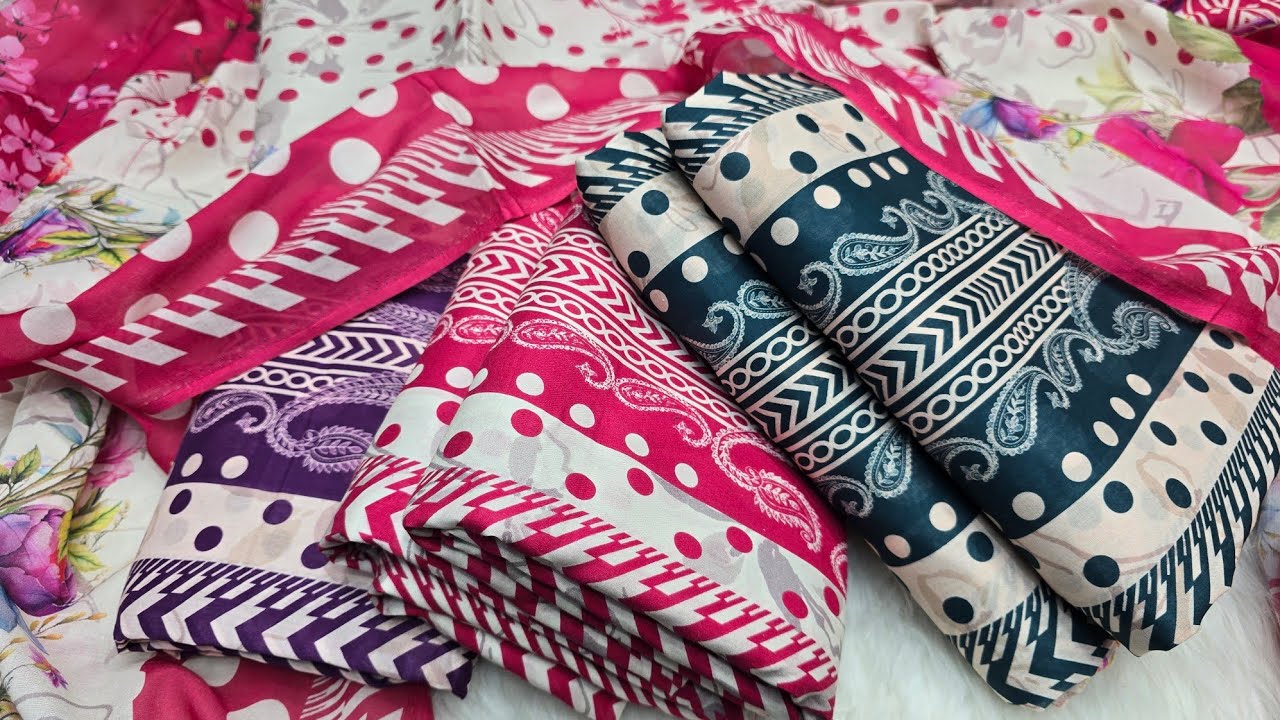 জমজম সুইসের প্রিমিয়াম কোয়ালিটি আনস্টিচ থ্রি পিস কালেকশন । Zamzam swiss cotton three piece 