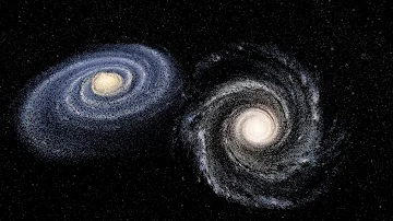 [Simulation] Andromeda galaxy colliding with the Milky Way