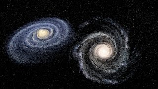 [Simulation] Andromeda galaxy colliding with the Milky Way screenshot 1