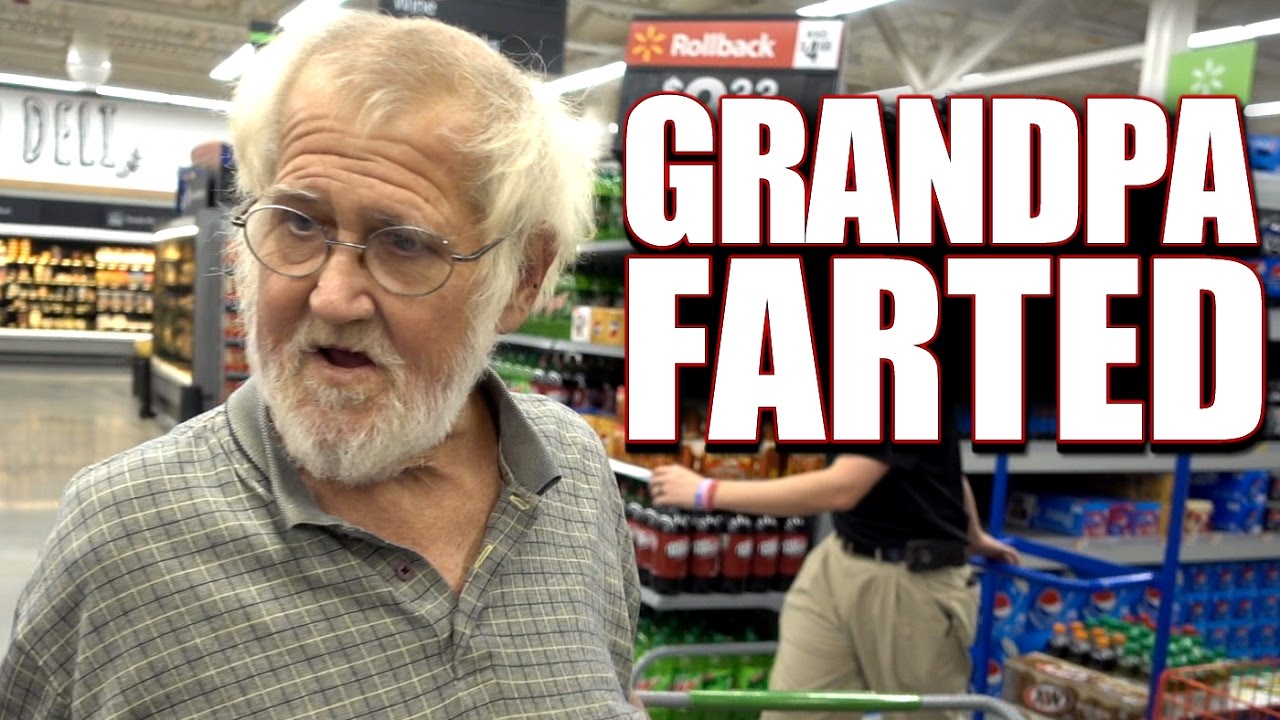 Old man farting at walmart