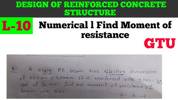 RCC-10 l Numerical l Find Moment of resistance