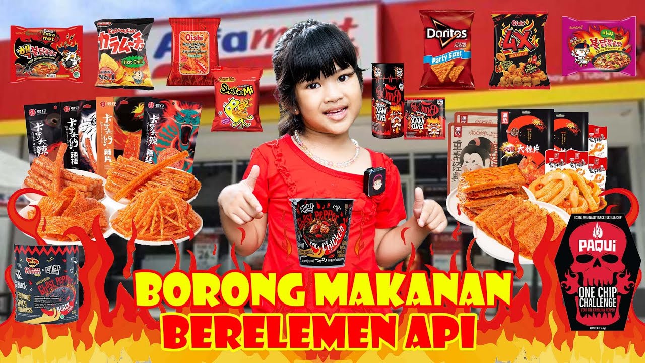 BORONG MAKANAN SERBA ELEMEN API😱!! SEMUANYA JADI SERBA MERAH🔥 #trending ...