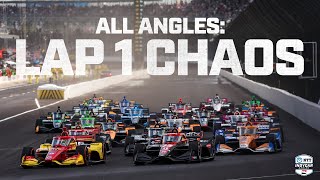 All Angles: Chaos Erupts On Lap 1 At Indianapolis Road Course | Onboard Camera | Indycar