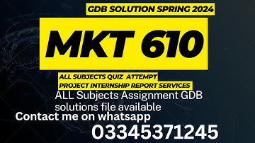 mkt610 GDb solution Spring 2024