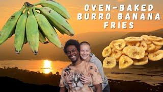 Oven-baked homemade BURRO BANANA FRIES | simple ingredient + plant-based Burro Bananas