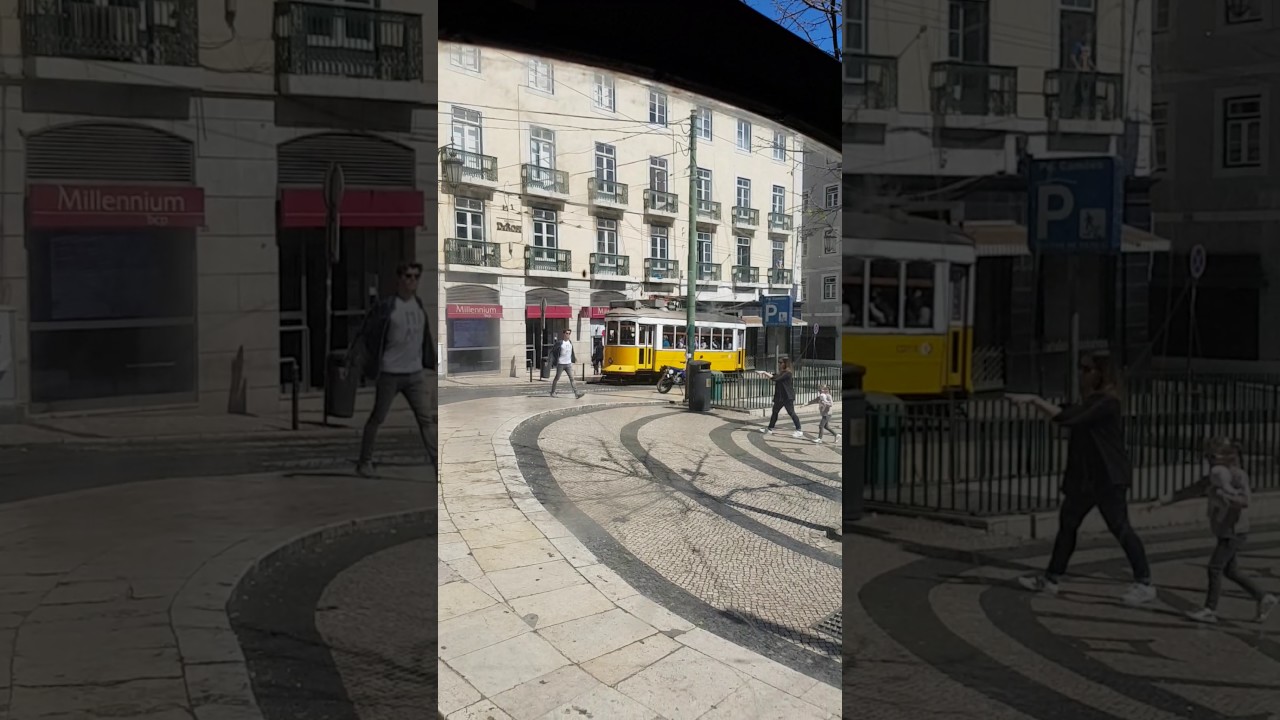 Lisbon, Alfama - yellow tram, green tram :)