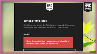 Sorry The Credential You Are Using Invalid Offline - Connection Error - SignIn Error - Fix